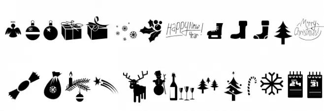 Sunny Merry Christmas Шрифта ВЕРХНИЙ