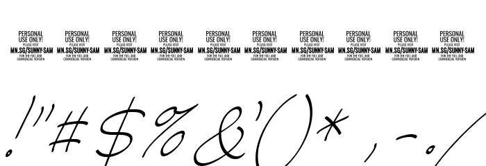 SunnySamPERSONAL-Thin Font OTHER CHARS