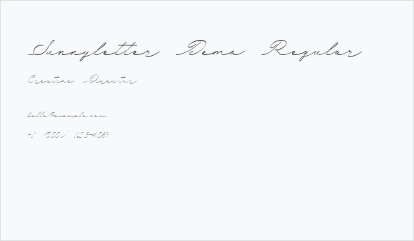 Sunnyletter Demo Regular Business Card