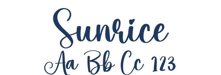 Sunrice Font Preview