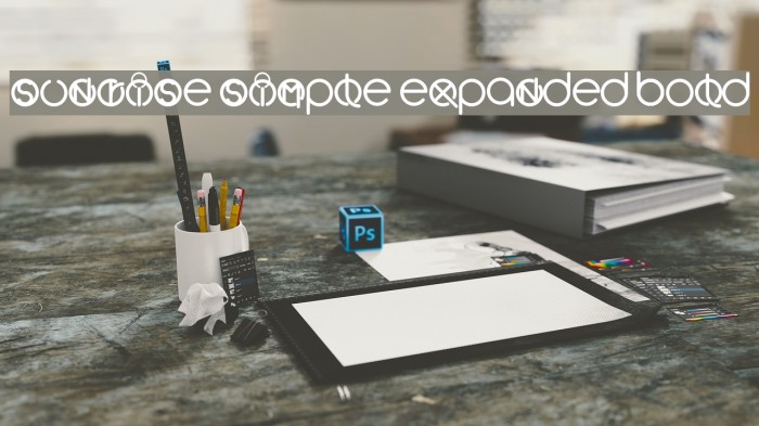 Sunrise Simple Expanded Bold Font examples