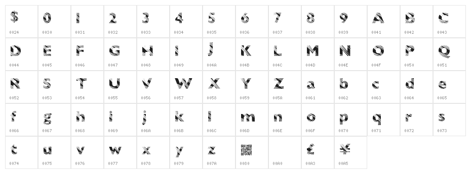 SunriseDisco Character Map