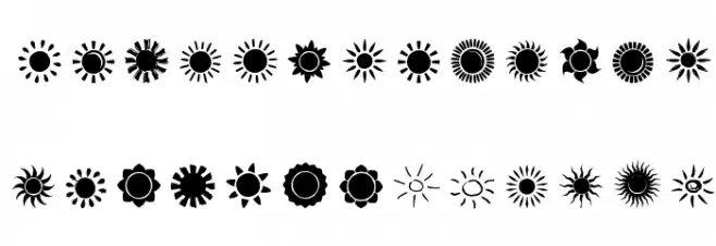 Suns and Stars Schriftart Groß