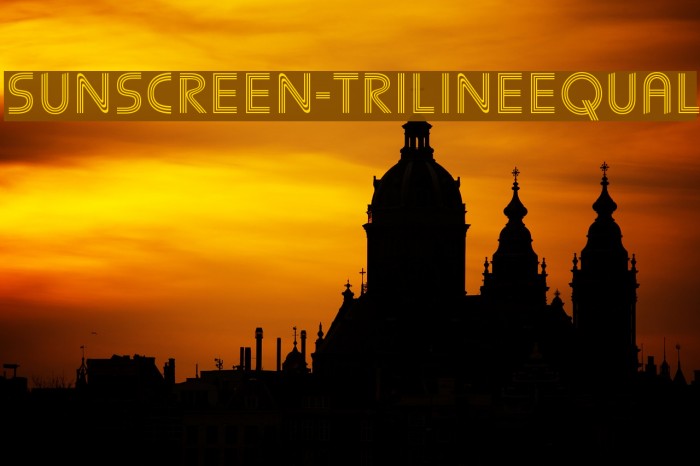 Sunscreen-TrilineEqual Font examples