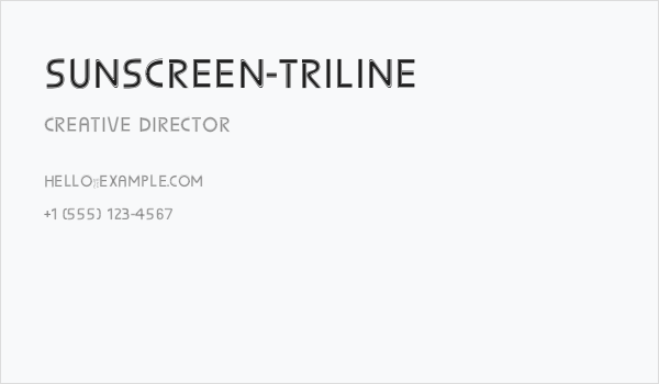 Sunscreen-Triline Business Card
