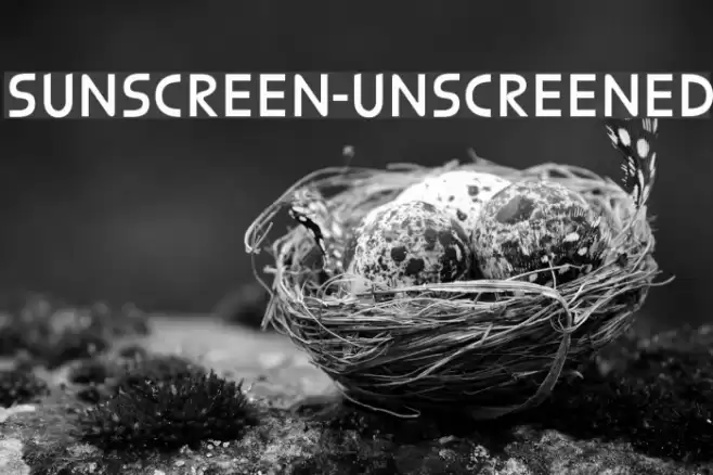 Sunscreen-Unscreened Font examples