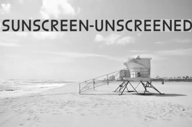 Sunscreen-Unscreened Font examples