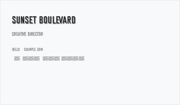 Sunset Boulevard Business Card