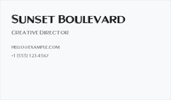 Sunset Boulevard Business Card