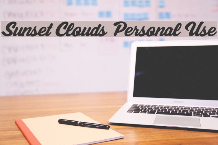 Sunset Clouds Personal Use Font examples