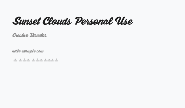 Sunset Clouds Personal Use Business Card