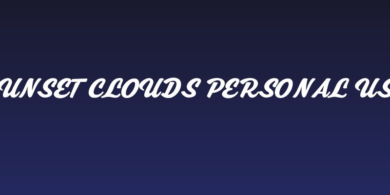 Sunset Clouds Personal Use Social Header