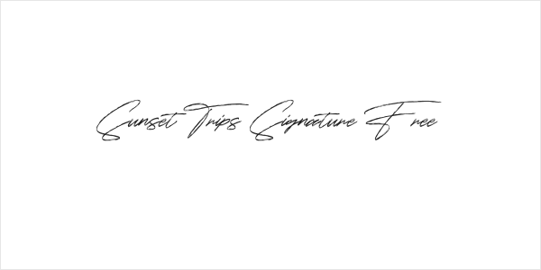 Sunset Trips Signature Free Logo