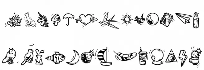 SunsetDingbats خط أحرف كبيرة