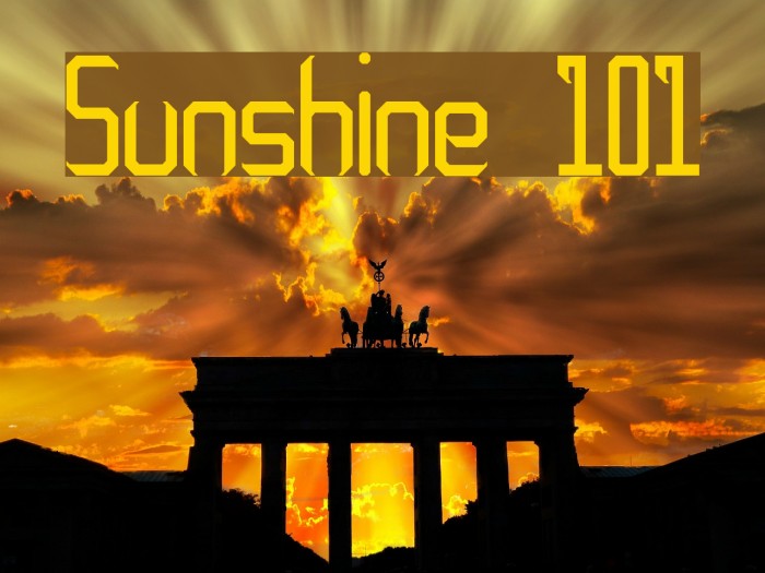 Sunshine 101 Font examples