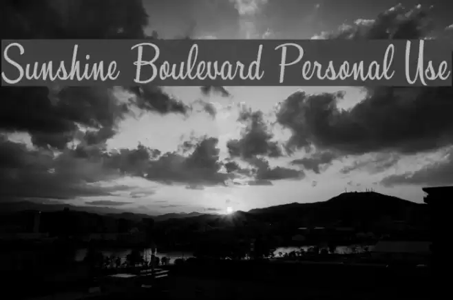 Sunshine Boulevard Personal Use Font examples