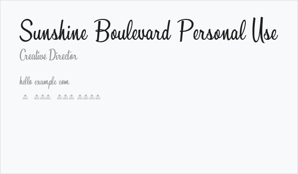 Sunshine Boulevard Personal Use Business Card