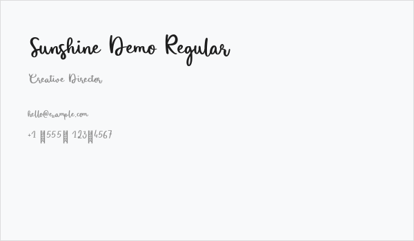Sunshine Demo Regular Business Card