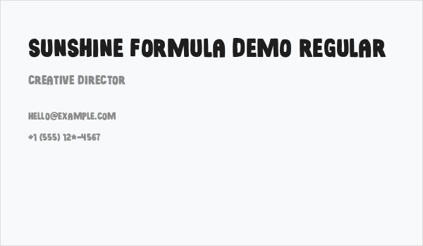 Sunshine Formula DEMO Regular Business Card