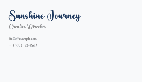 Sunshine Journey Business Card