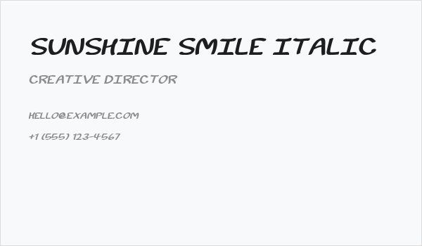 Sunshine Smile Italic Business Card