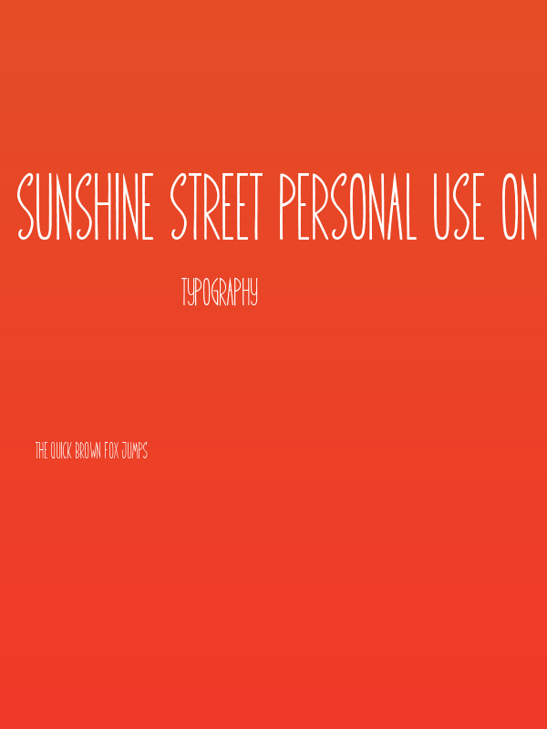 Sunshine Street Personal Use On Poster