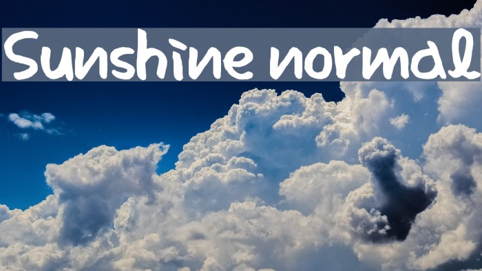 Sunshine normal Font examples