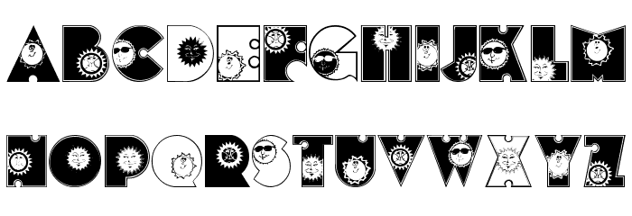 SunshineKiddyFont Font LOWERCASE