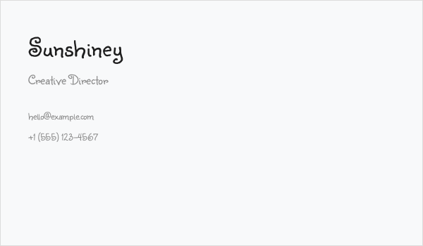 Sunshiney Business Card