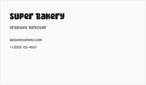 Super Bakery Business Card