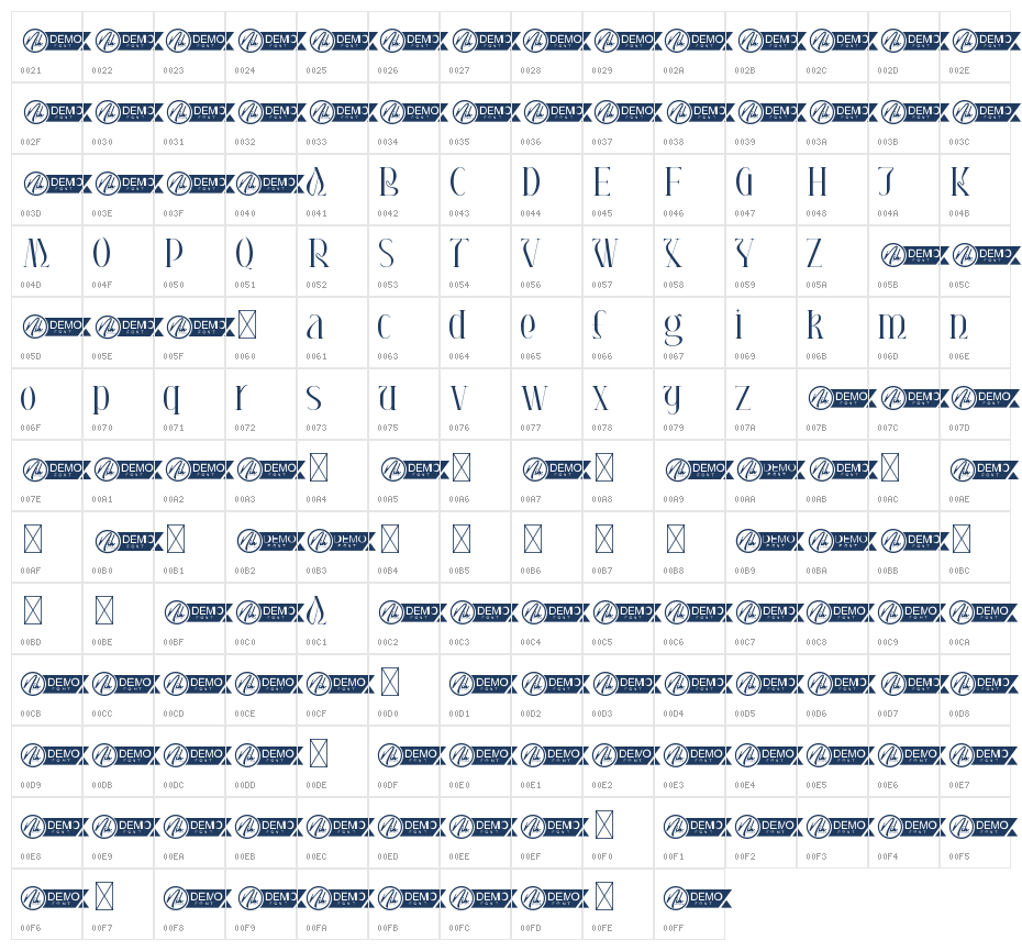 Super Beautiful Demo Character Map