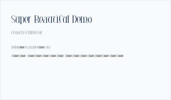 Super Beautiful Demo Business Card