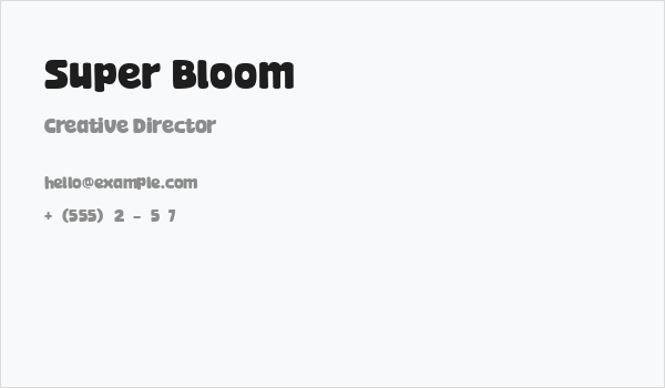 Super Bloom Business Card