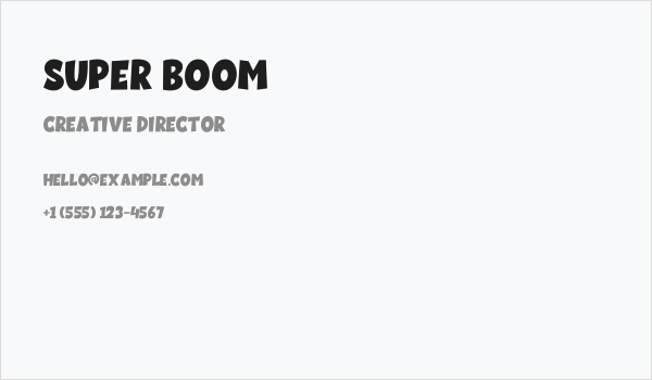 Super Boom Business Card