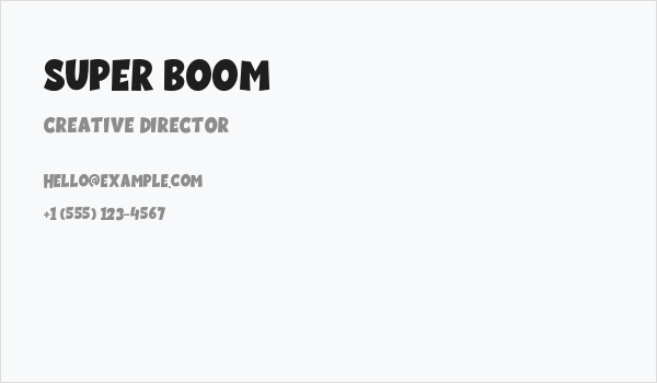 Super Boom Business Card