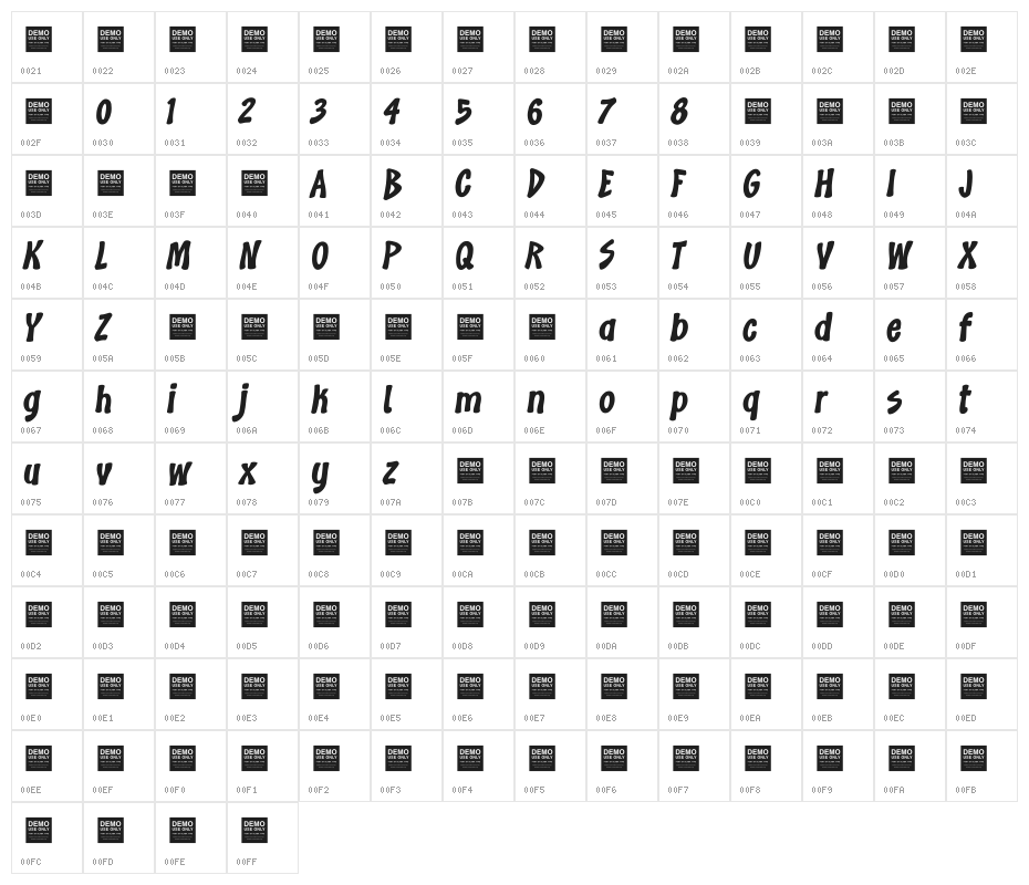 Super Break Character Map