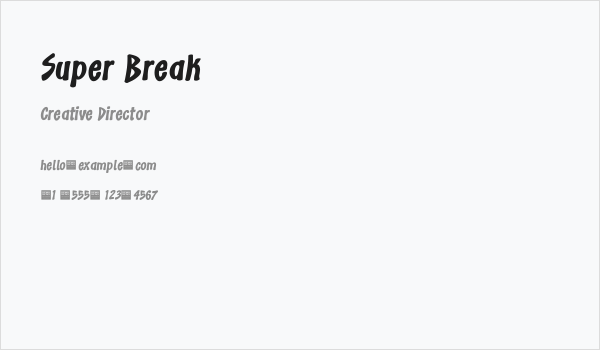 Super Break Business Card