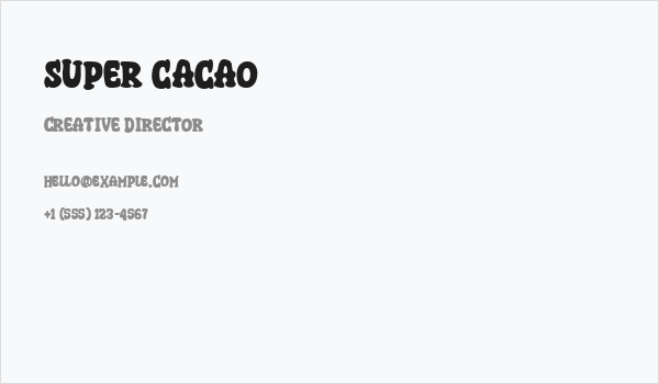 Super Cacao Business Card
