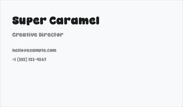 Super Caramel Business Card