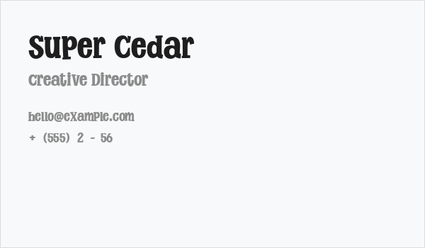 Super Cedar Business Card