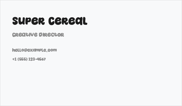 Super Cereal Business Card