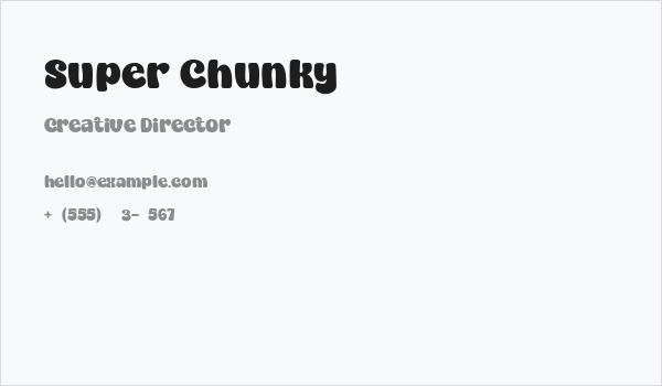 Super Chunky Business Card