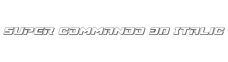 Super Commando 3D Italic Font