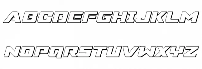 Super Commando 3D Italic 字体 大写