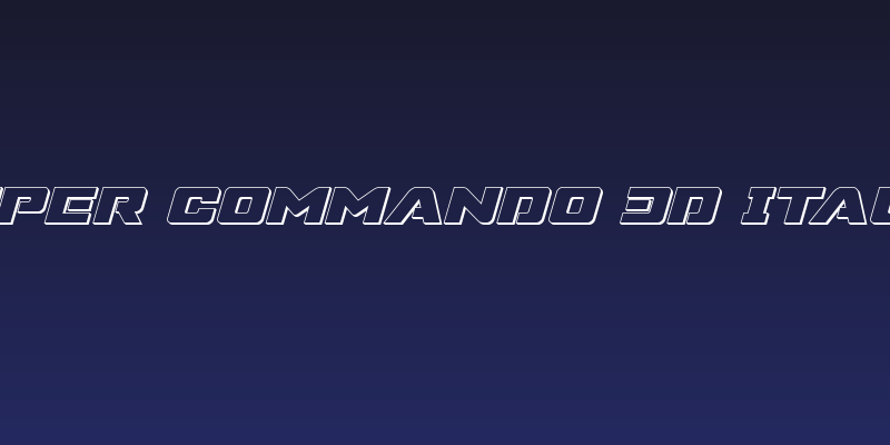 Super Commando 3D Italic Social Header