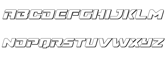 Super Commando 3D Italic Font LOWERCASE