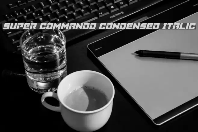 Super Commando Condensed Italic Font examples