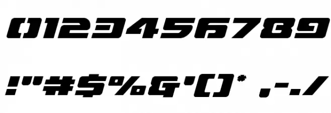 Super Commando Expanded Italic Font OTHER CHARS