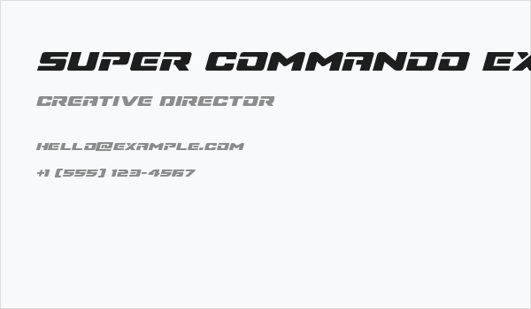 Super Commando Expanded Italic Business Card