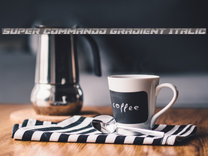 Super Commando Gradient Italic Font examples